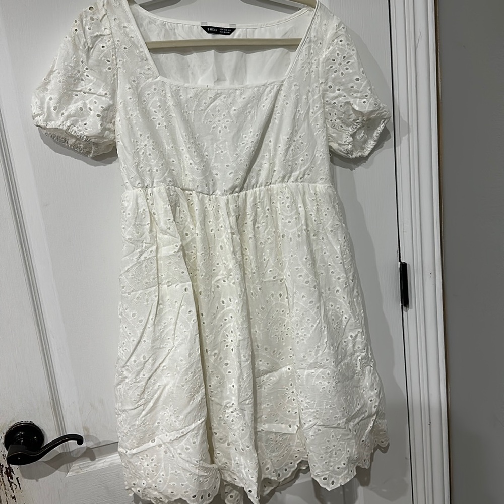Shein white maternity dress
